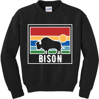 Retro Bison Logo Kids Sweatshirt