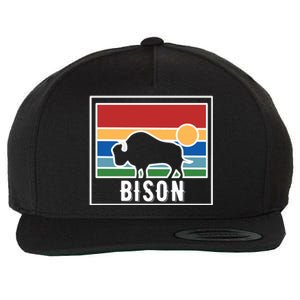 Retro Bison Logo Wool Snapback Cap