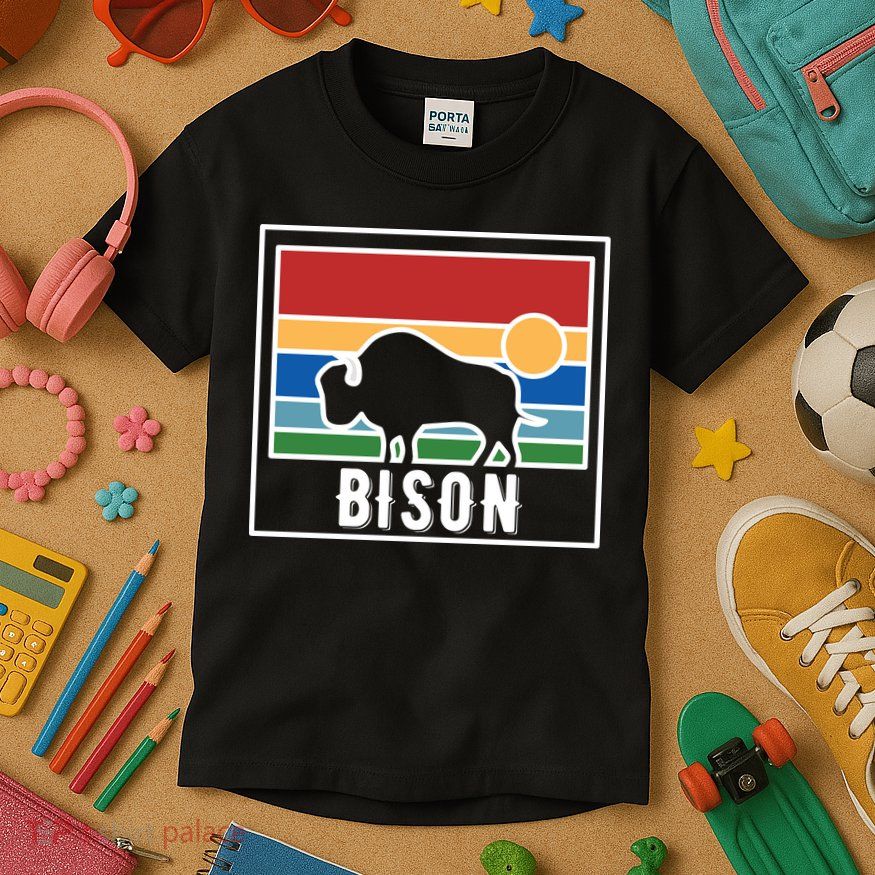 Retro Bison Logo Kids T-Shirt
