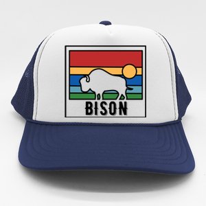 Retro Bison Logo Trucker Hat