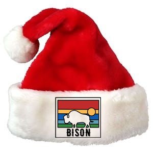 Retro Bison Logo Premium Christmas Santa Hat