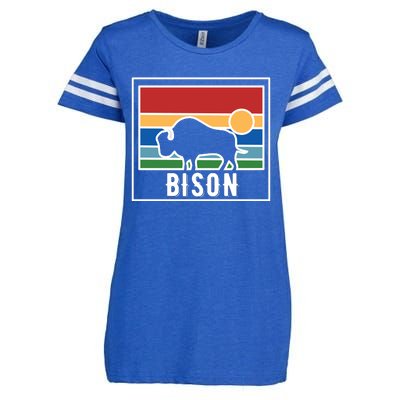 Retro Bison Logo Enza Ladies Jersey Football T-Shirt