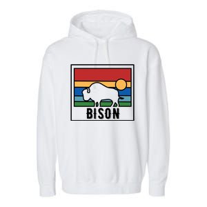 Retro Bison Logo Garment-Dyed Fleece Hoodie