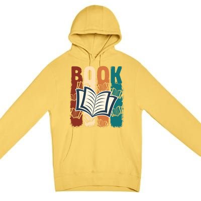 Retro Book Lovers Bookish Bookworm Gift Premium Pullover Hoodie