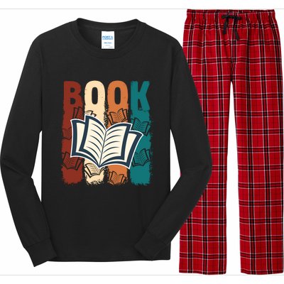 Retro Book Lovers Bookish Bookworm Gift Long Sleeve Pajama Set