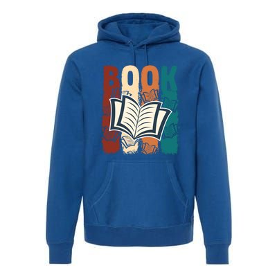 Retro Book Lovers Bookish Bookworm Gift Premium Hoodie