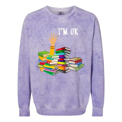 Reading Book Lovers Im Ok National Book Lovers Day Colorblast Crewneck Sweatshirt