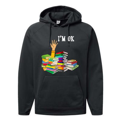 Reading Book Lovers Im Ok National Book Lovers Day Performance Fleece Hoodie