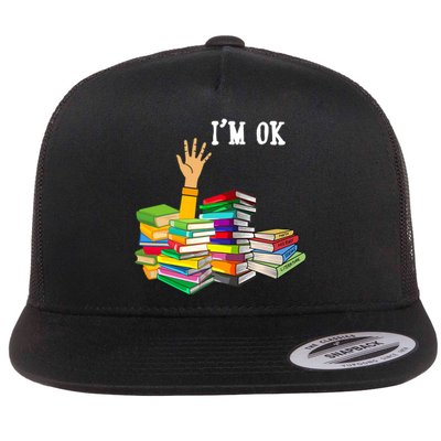 Reading Book Lovers Im Ok National Book Lovers Day Flat Bill Trucker Hat