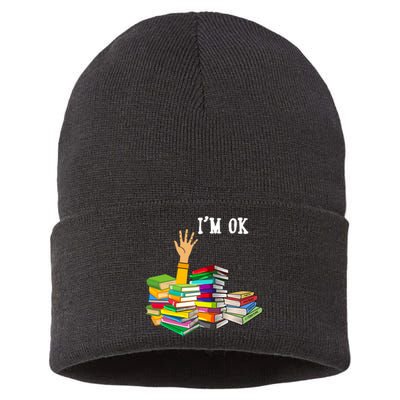 Reading Book Lovers Im Ok National Book Lovers Day Sustainable Knit Beanie