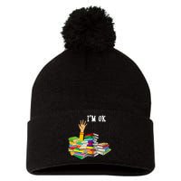 Reading Book Lovers Im Ok National Book Lovers Day Pom Pom 12in Knit Beanie