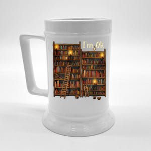 Reading Book Lovers I'm Ok National Book Lovers Day Gift Beer Stein