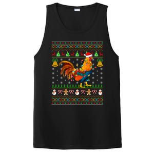 Rooster Bird Lover Lighting Santa Hat Rooster Ugly Christmas Gift PosiCharge Competitor Tank