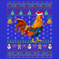 Rooster Bird Lover Lighting Santa Hat Rooster Ugly Christmas Gift 16 in Basic Backpack