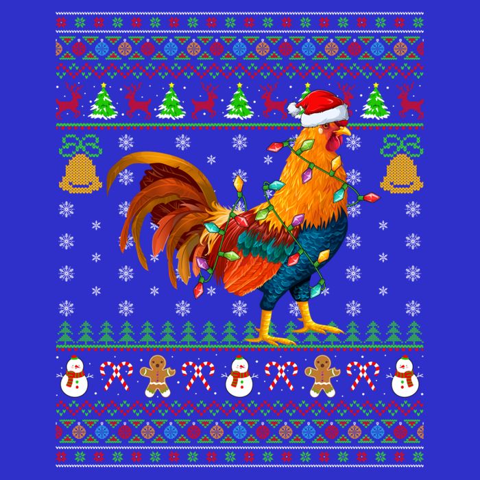 Rooster Bird Lover Lighting Santa Hat Rooster Ugly Christmas Gift 16 in Basic Backpack