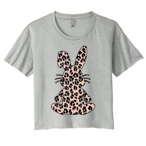 Rabbit Bunny Leopard Pattern Funny Easter Bunny Costume Women's Crop Top Tee