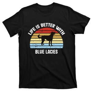 Retro Blue Lace Dog T-Shirt