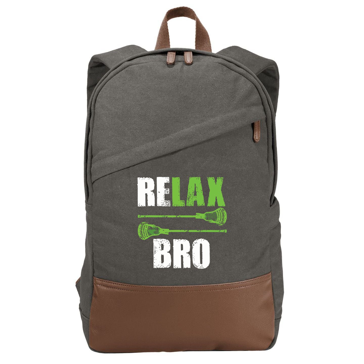 Relax Bro Lacrosse Sports Team Game Cotton Canvas Backpack