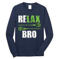 Relax Bro Lacrosse Sports Team Game Long Sleeve Shirt