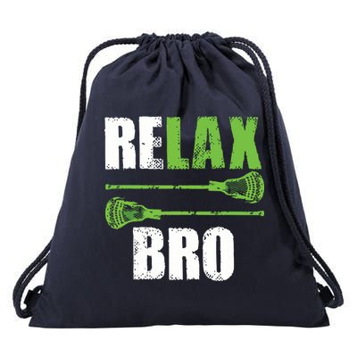 Relax Bro Lacrosse Sports Team Game Drawstring Bag