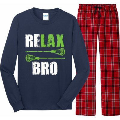 Relax Bro Lacrosse Sports Team Game Long Sleeve Pajama Set