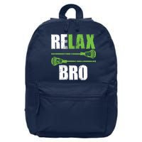 Relax Bro Lacrosse Sports Team Game 16 in Basic Backpack