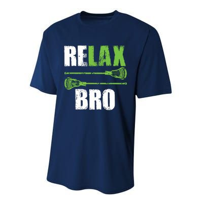 Relax Bro Lacrosse Sports Team Game Performance Sprint T-Shirt