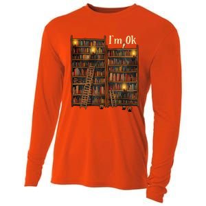 Reading Book Lovers I'm Ok National Book Lovers Day Funny Gift Cooling Performance Long Sleeve Crew