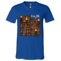 Reading Book Lovers I'm Ok National Book Lovers Day Funny Gift V-Neck T-Shirt