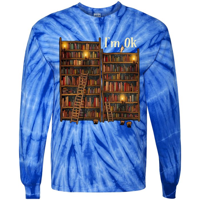 Reading Book Lovers I'm Ok National Book Lovers Day Funny Gift Tie-Dye Long Sleeve Shirt