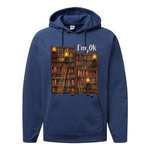 Reading Book Lovers I'm Ok National Book Lovers Day Funny Gift Performance Fleece Hoodie