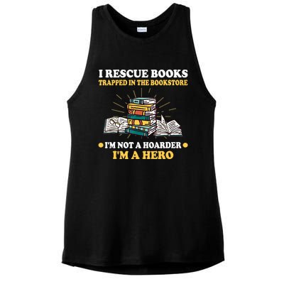 Reading Books Library Student Teacher Book Store Ladies PosiCharge Tri-Blend Wicking Tank