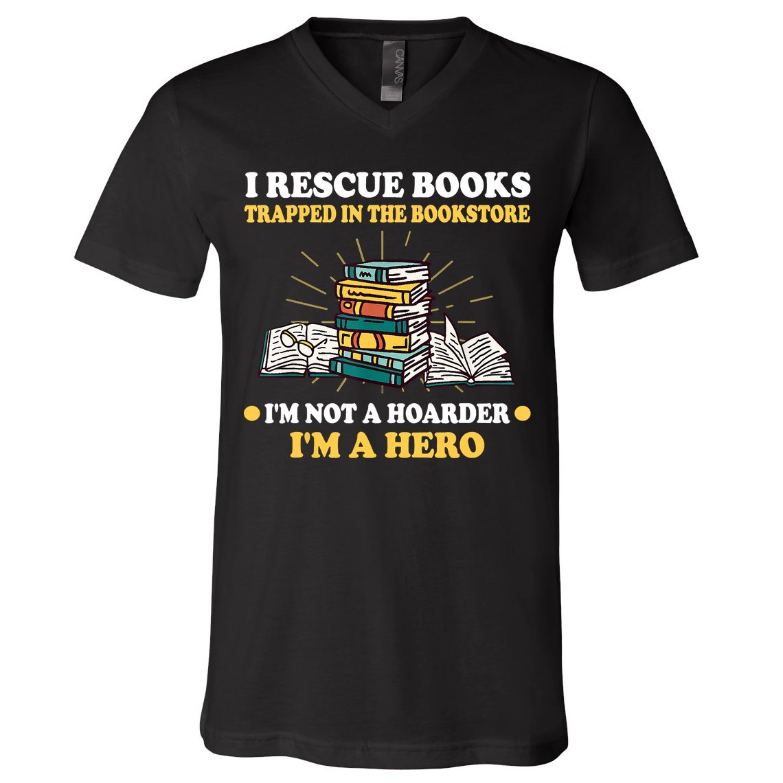 Reading Books Library Student Teacher Book Store V-Neck T-Shirt
