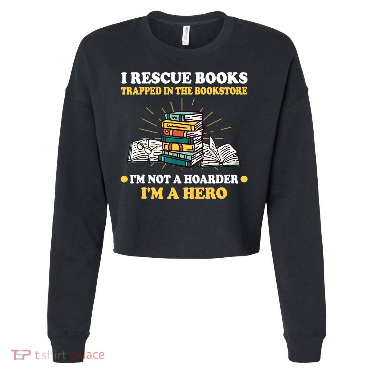 Reading Books Library Student Teacher Book Store Cropped Pullover Crew