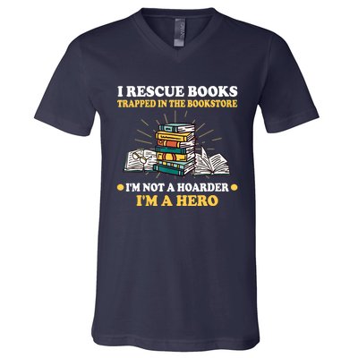 Reading Books Library Student Teacher Book Store V-Neck T-Shirt