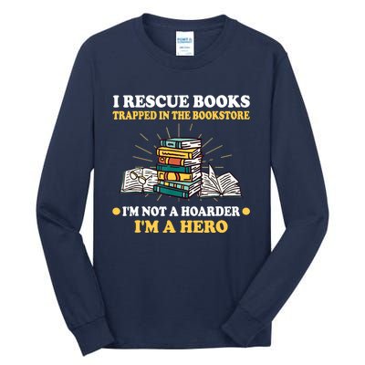 Reading Books Library Student Teacher Book Store Tall Long Sleeve T-Shirt