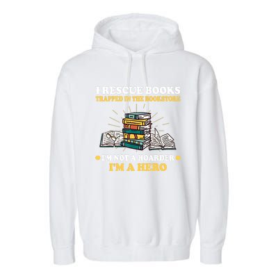 Reading Books Library Student Teacher Book Store Garment-Dyed Fleece Hoodie