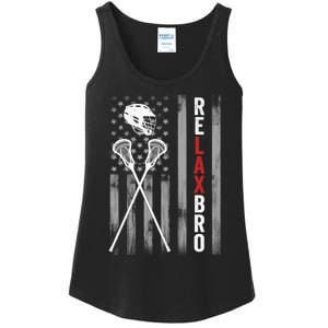 Relax Bro Lacrosse American Flag Lax Helmet Sticks Lacrosse Ladies Essential Tank