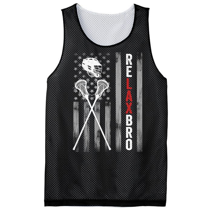 Relax Bro Lacrosse American Flag Lax Helmet Sticks Lacrosse Mesh Reversible Basketball Jersey Tank