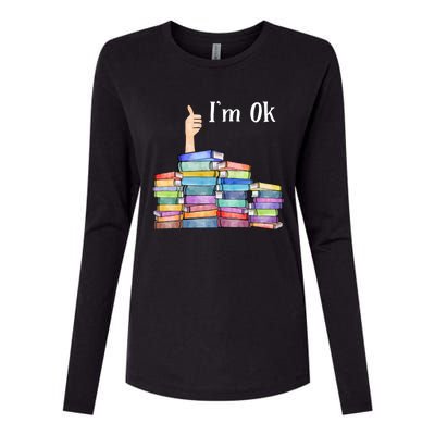 Reading Book Lovers I'm Ok National Book Lovers Day Gift Womens Cotton Relaxed Long Sleeve T-Shirt