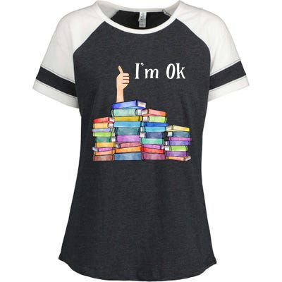 Reading Book Lovers I'm Ok National Book Lovers Day Gift Enza Ladies Jersey Colorblock Tee