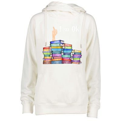 Reading Book Lovers I'm Ok National Book Lovers Day Gift Womens Funnel Neck Pullover Hood