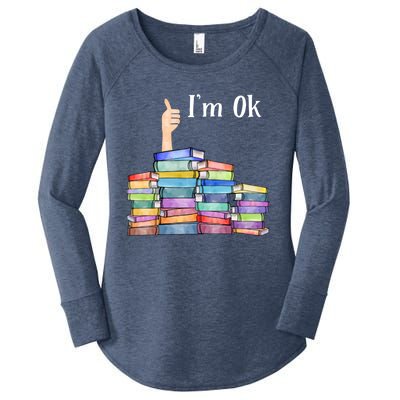 Reading Book Lovers I'm Ok National Book Lovers Day Gift Women's Perfect Tri Tunic Long Sleeve Shirt