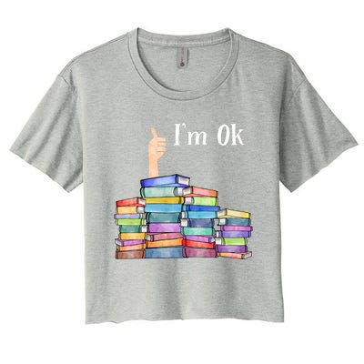 Reading Book Lovers I'm Ok National Book Lovers Day Gift Women's Crop Top Tee