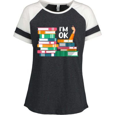 Reading Book Lovers I'm Ok National Book Lovers Day Gift Enza Ladies Jersey Colorblock Tee