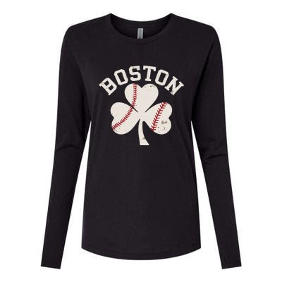 Retro Boston Lover Womens Cotton Relaxed Long Sleeve T-Shirt