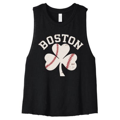 Retro Boston Lover Women's Racerback Cropped Tank