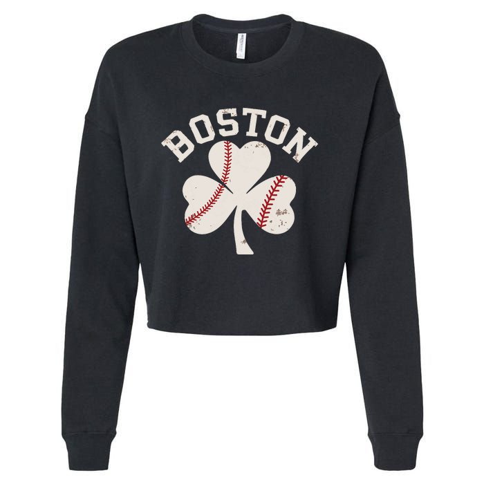 Retro Boston Lover Cropped Pullover Crew