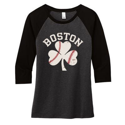 Retro Boston Lover Women's Tri-Blend 3/4-Sleeve Raglan Shirt