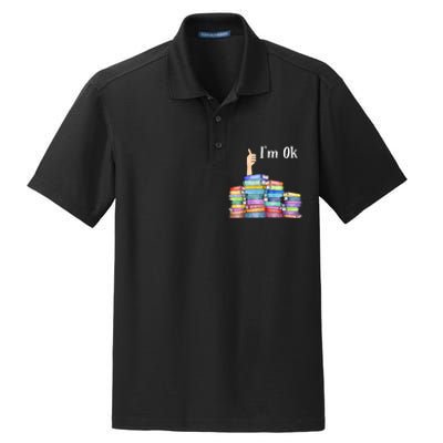 Reading Book Lovers I'm Ok National Book Lovers Day TShirt Dry Zone Grid Polo